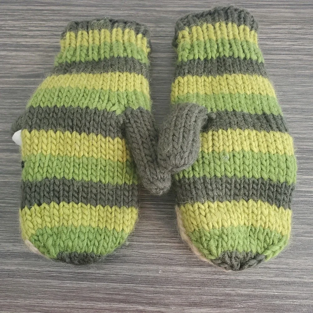 deLux Adult Wool Frog Mittens Green Knit Toad Gloves‎ GIFT Costume Cospaly Nepal